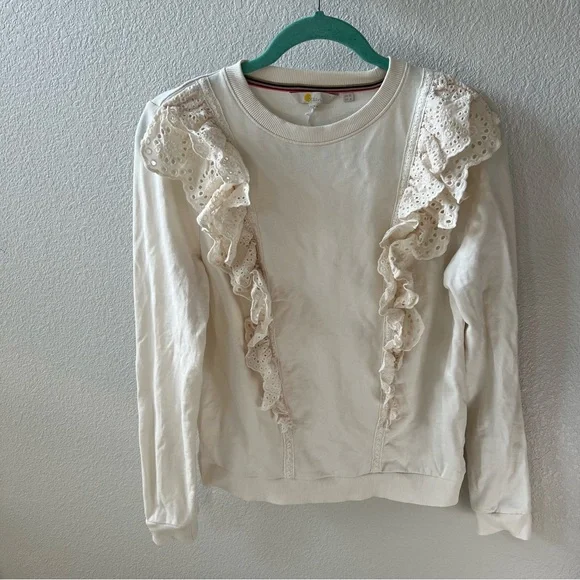 BODEN Ivory Broderie Sweatshirt - Picture 1 of 7